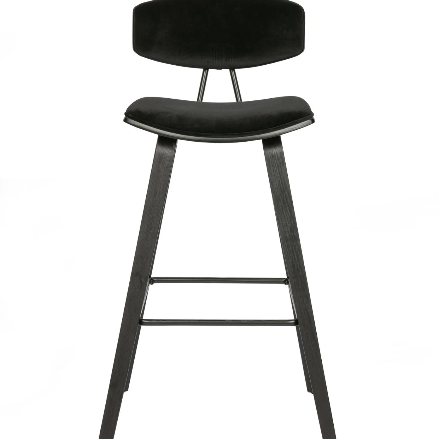 Best WOOOD Senn barstoel velvet zwart