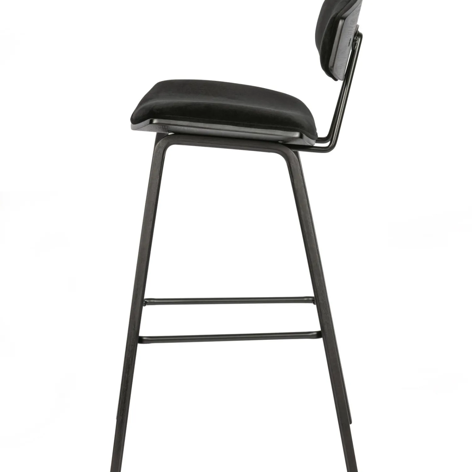 Best WOOOD Senn barstoel velvet zwart