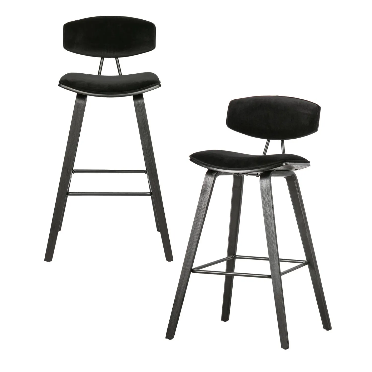 Best WOOOD Senn barstoel velvet zwart