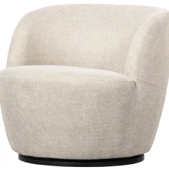 Best WOOOD Serra draaifauteuil geweven stof Off white