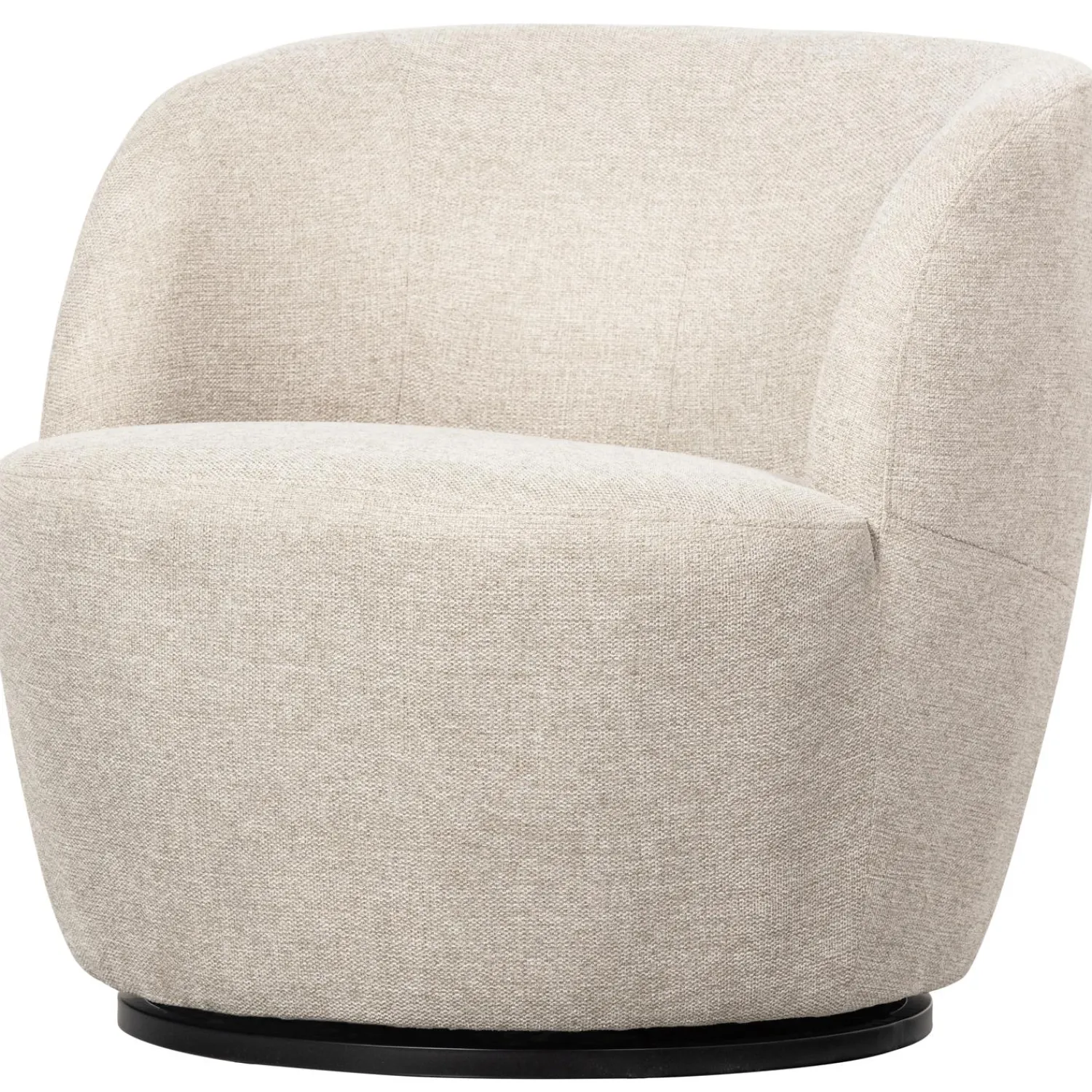 Best WOOOD Serra draaifauteuil geweven stof Off white
