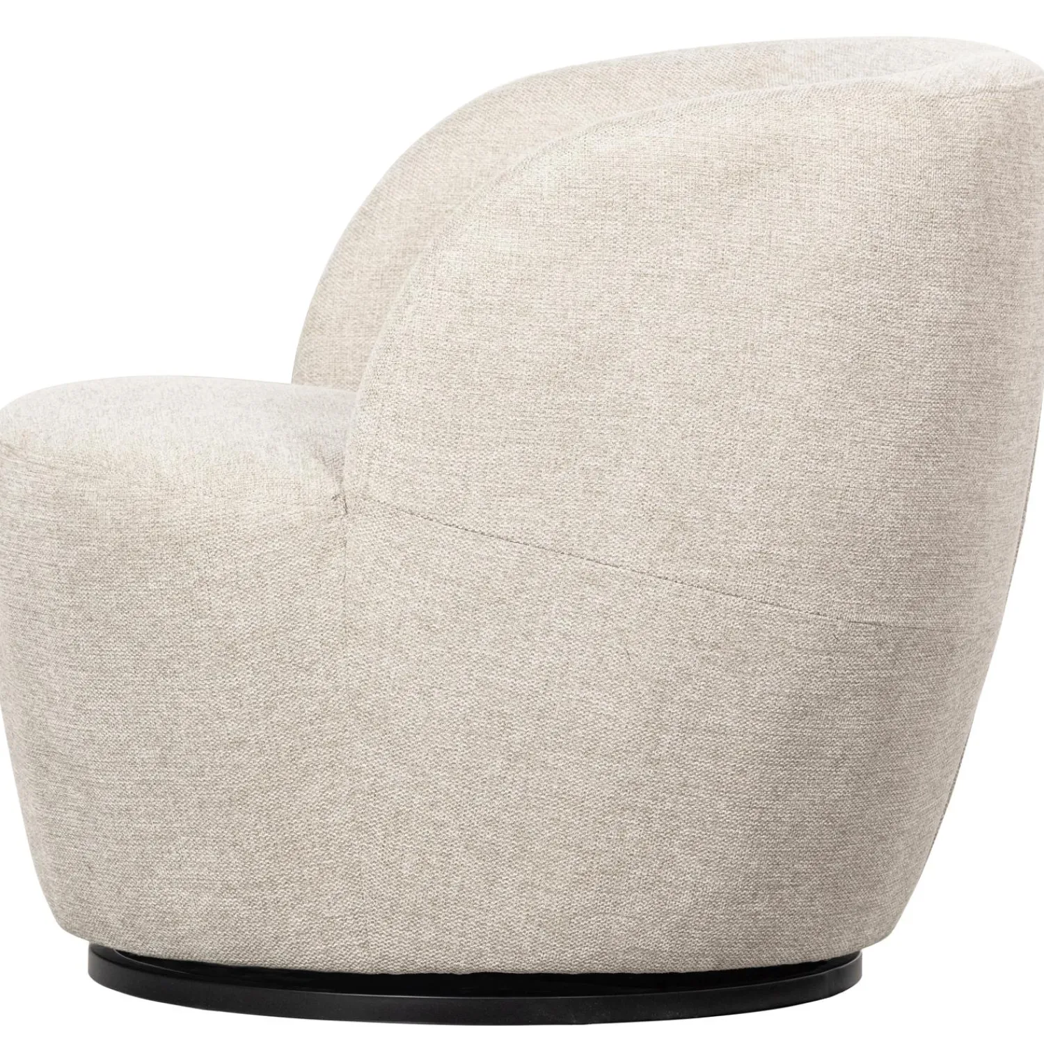 Best WOOOD Serra draaifauteuil geweven stof Off white