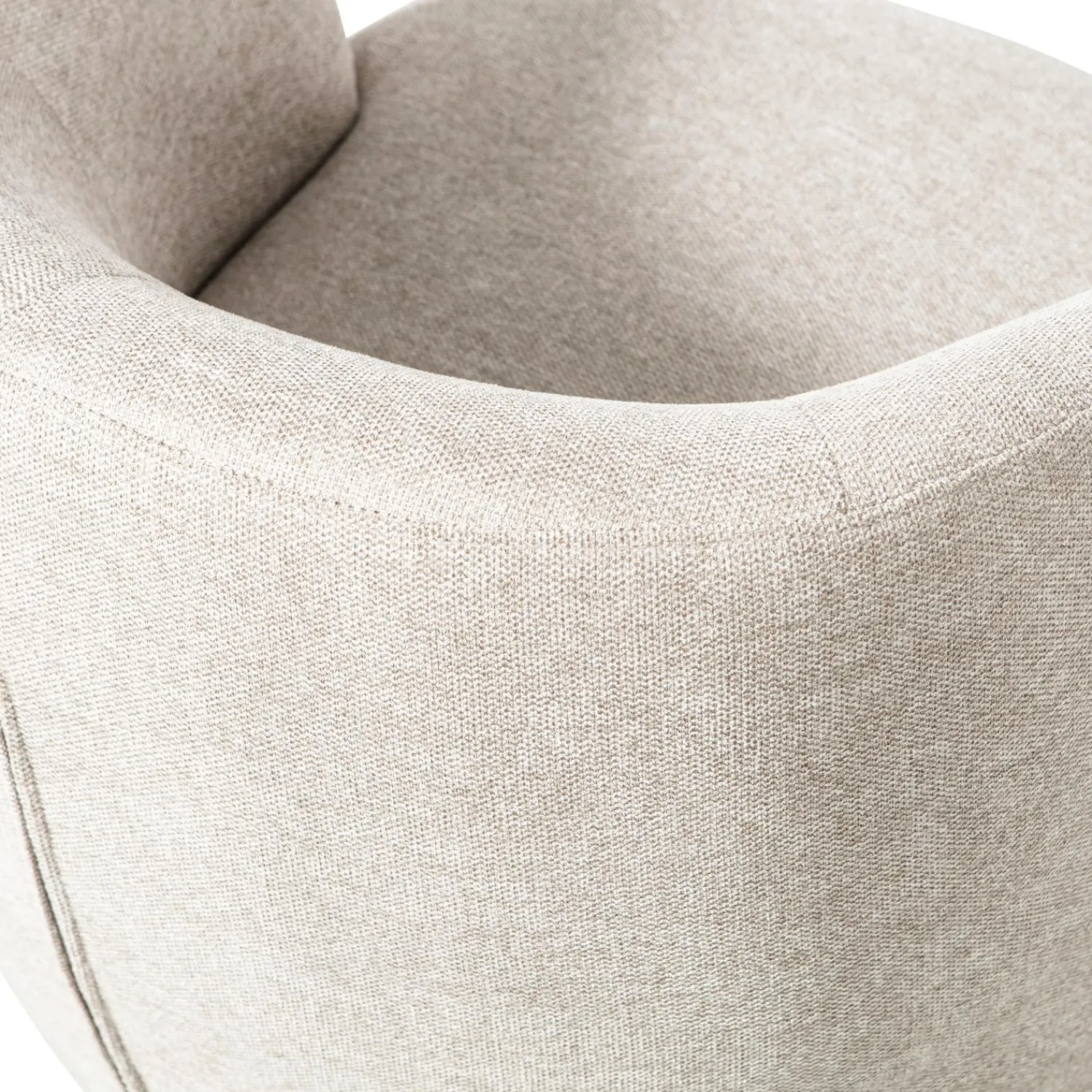 Best WOOOD Serra draaifauteuil geweven stof Off white