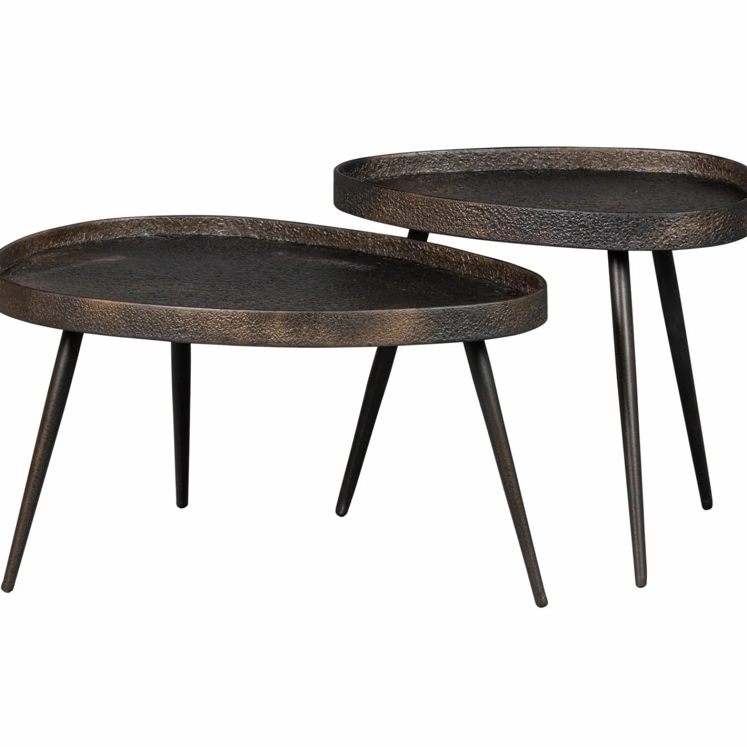 Clearance WOOOD Set v 2 - Crude bijzettafels antique brons