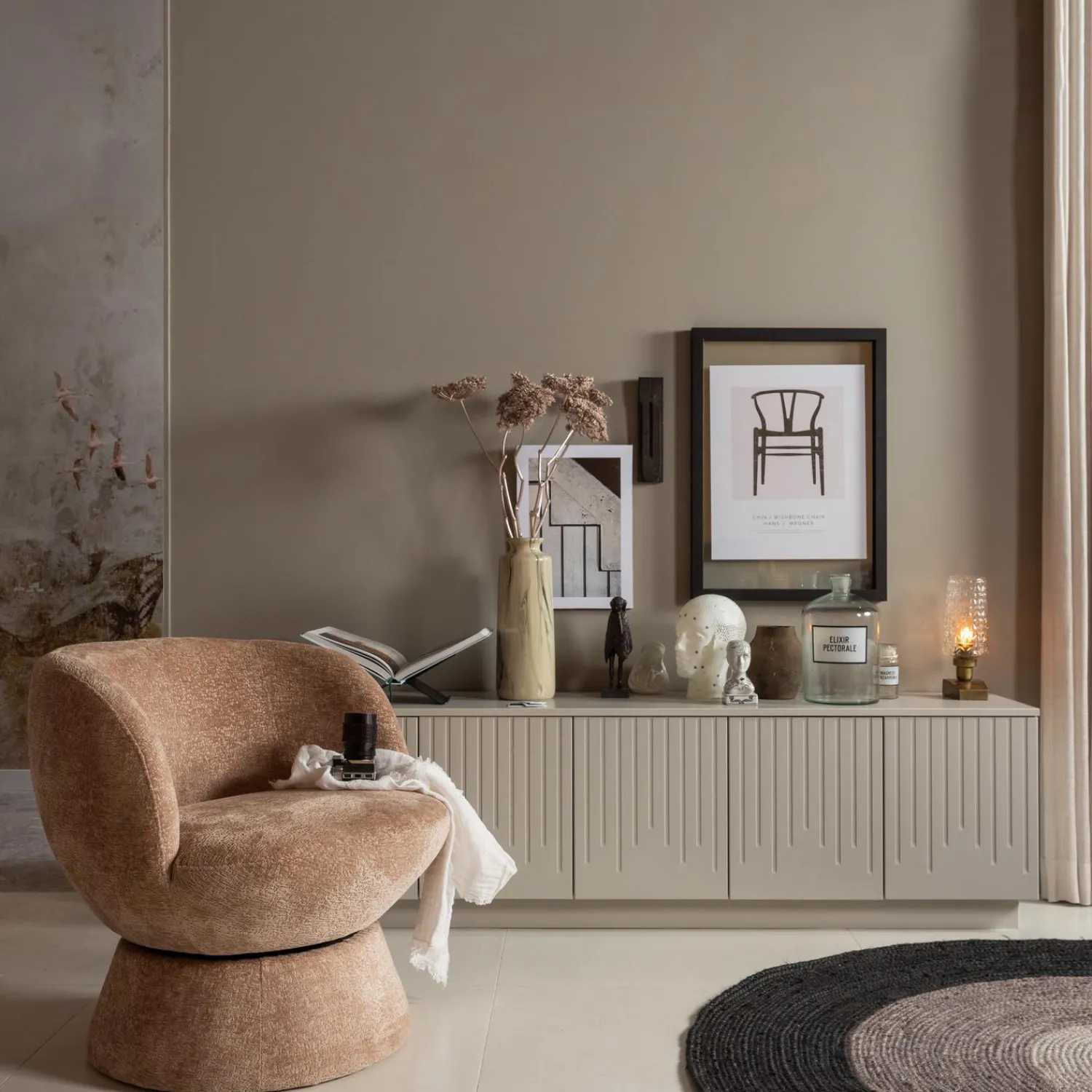 Best WOOOD Shuffle draaifauteuil naturel