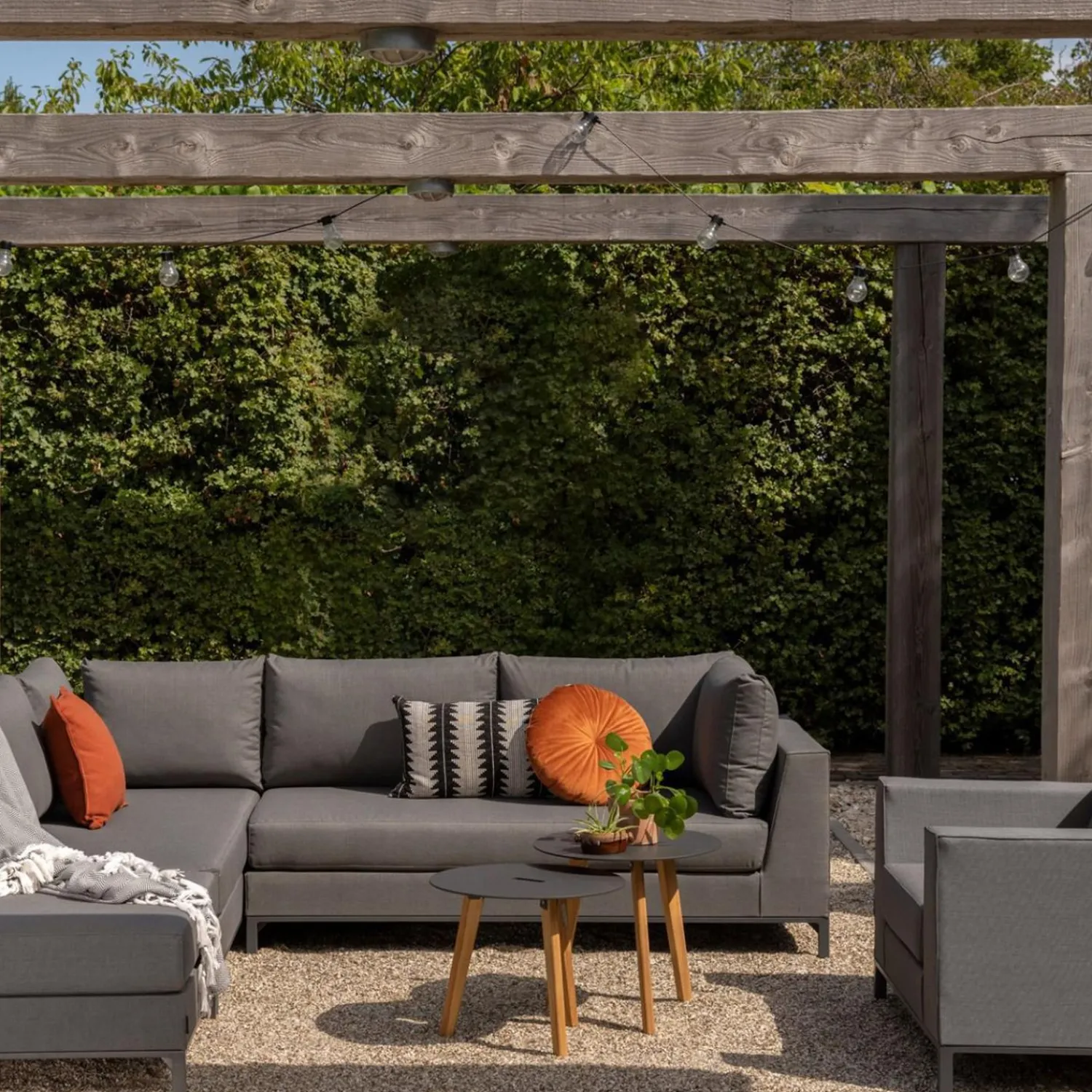 Hot WOOOD Sicilië tuin fauteuil steengrijs