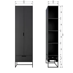 Discount WOOOD Silas hoge kast essen Blacknight