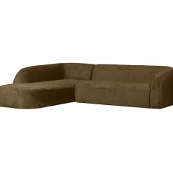 Hot WOOOD Sloping hoekbank links structure velvet Brass