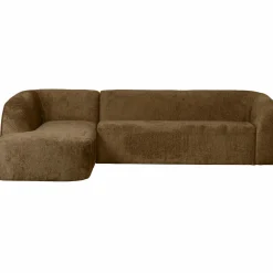 Hot WOOOD Sloping hoekbank links structure velvet Brass
