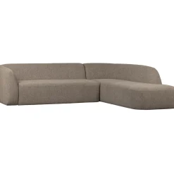 Clearance WOOOD Sloping hoekbank rechts Lichtbruin melange