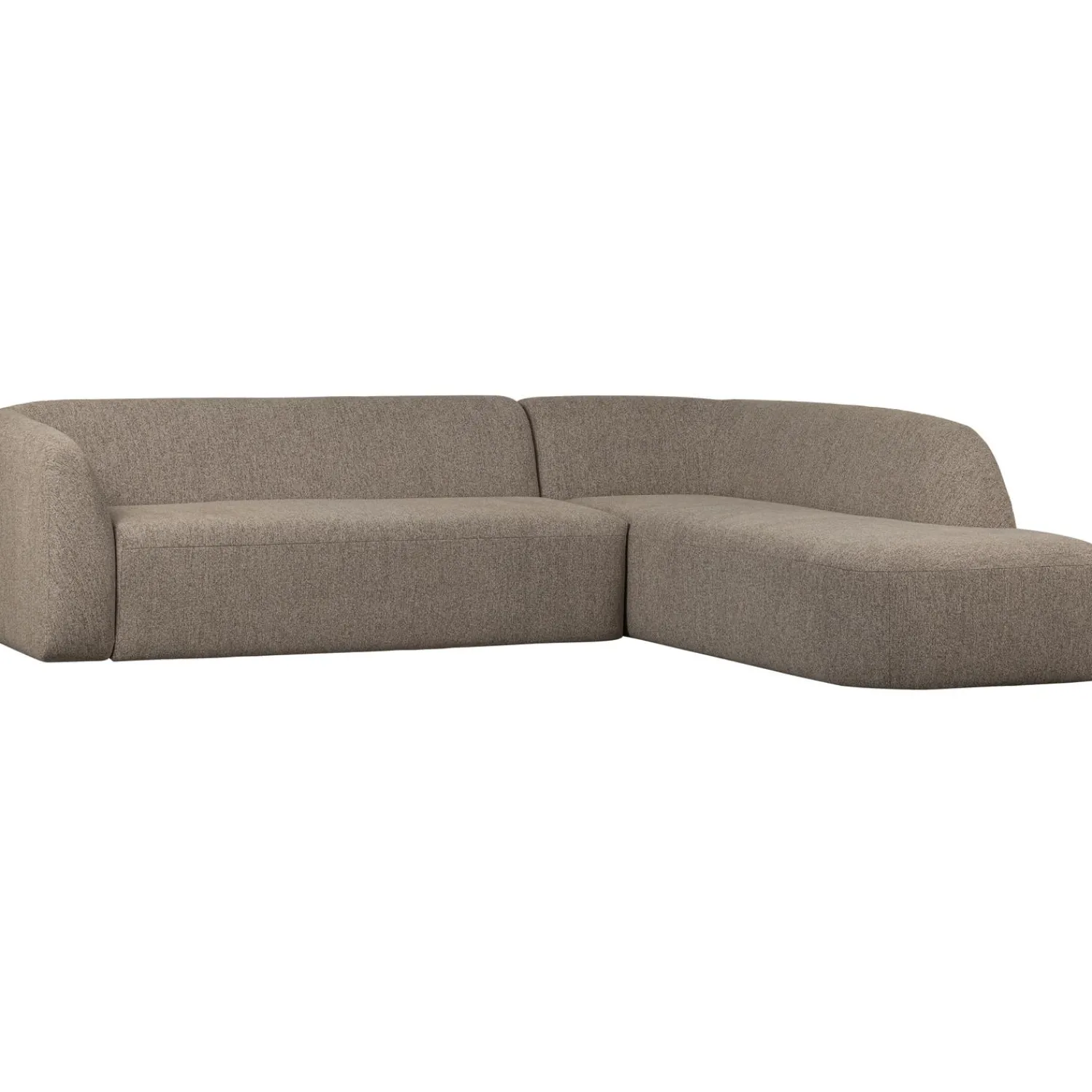 Clearance WOOOD Sloping hoekbank rechts Lichtbruin melange