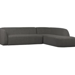 WOOOD Sloping hoekbank rechts melangegrijs/zwart Grijs/zwart melange