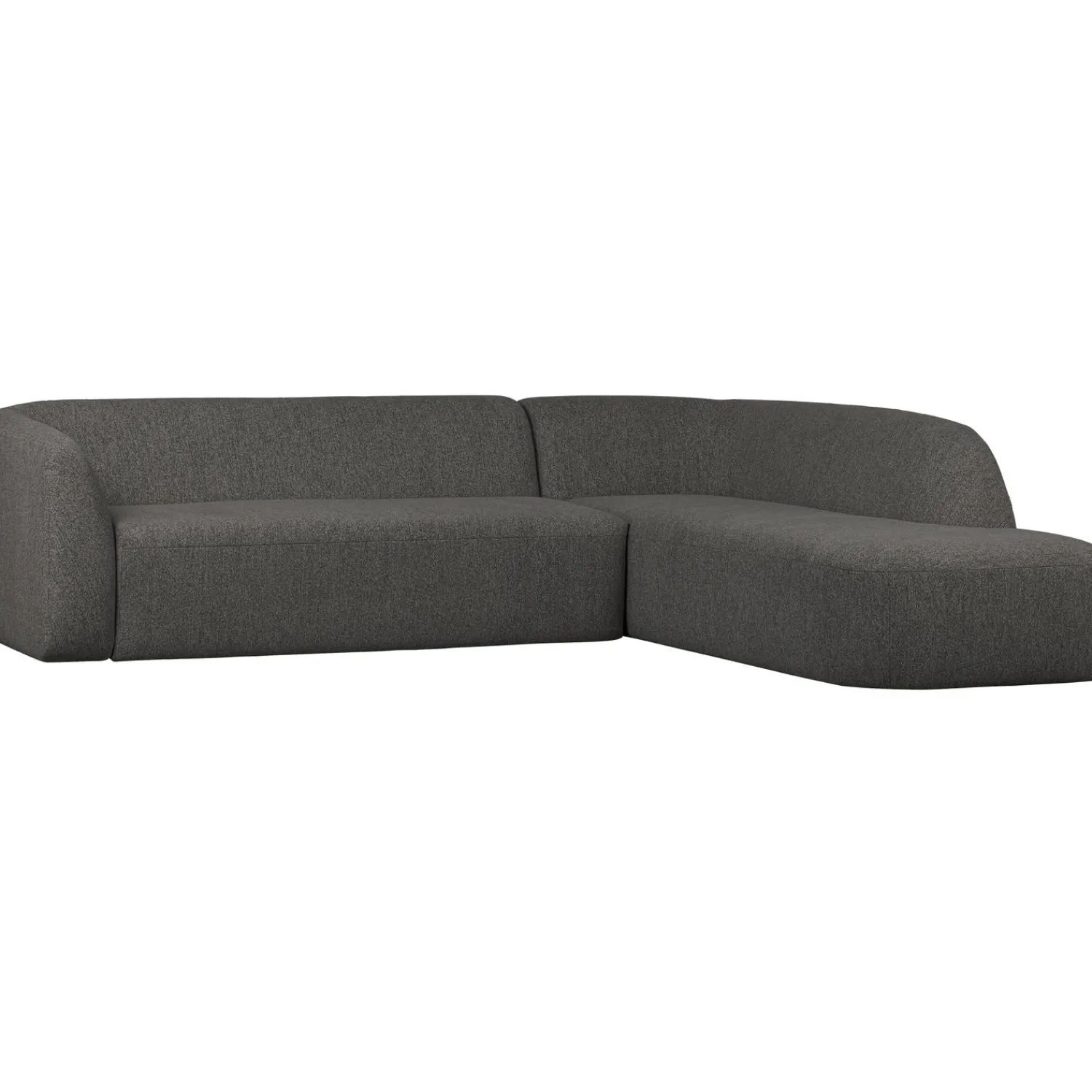 WOOOD Sloping hoekbank rechts melangegrijs/zwart Grijs/zwart melange
