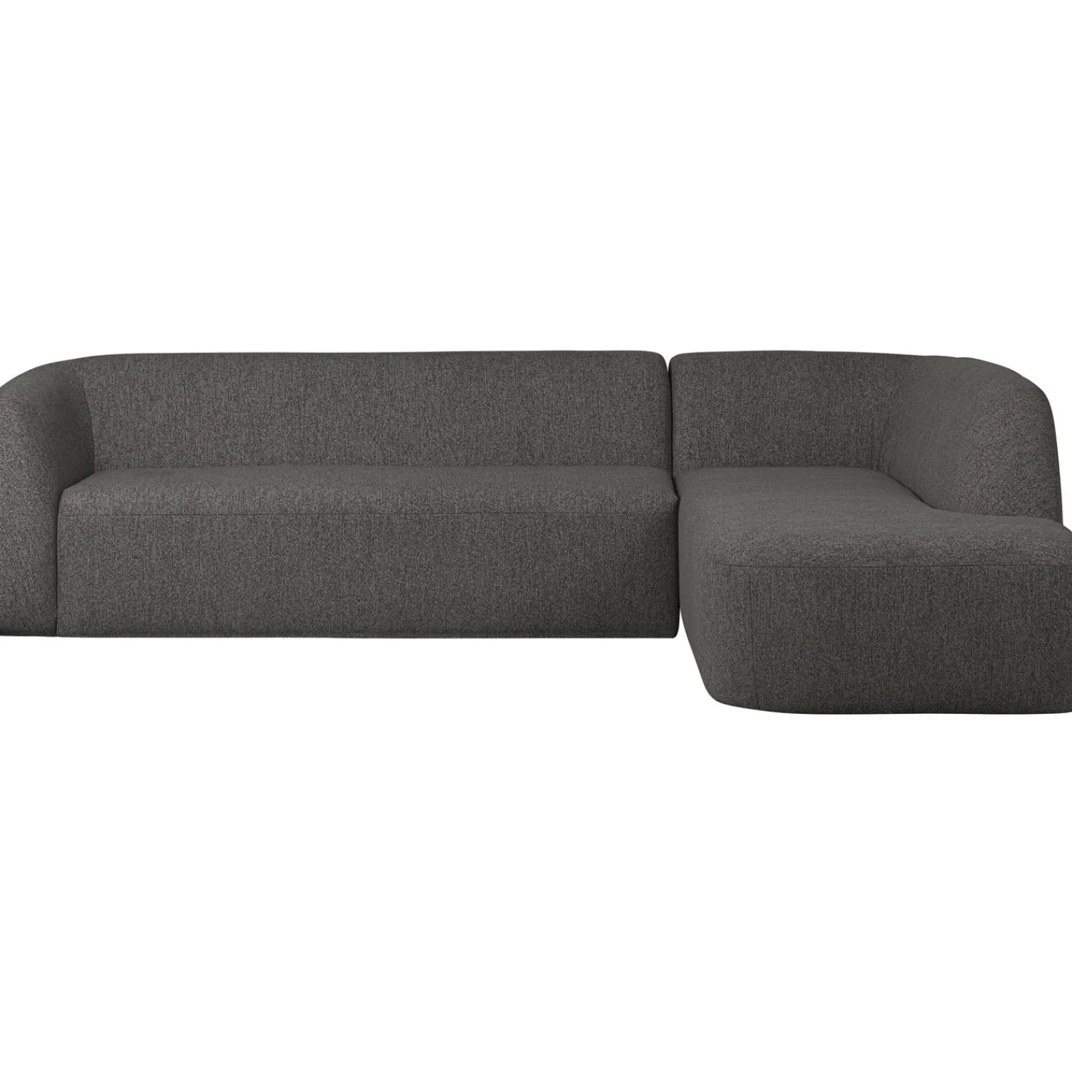 WOOOD Sloping hoekbank rechts melangegrijs/zwart Grijs/zwart melange