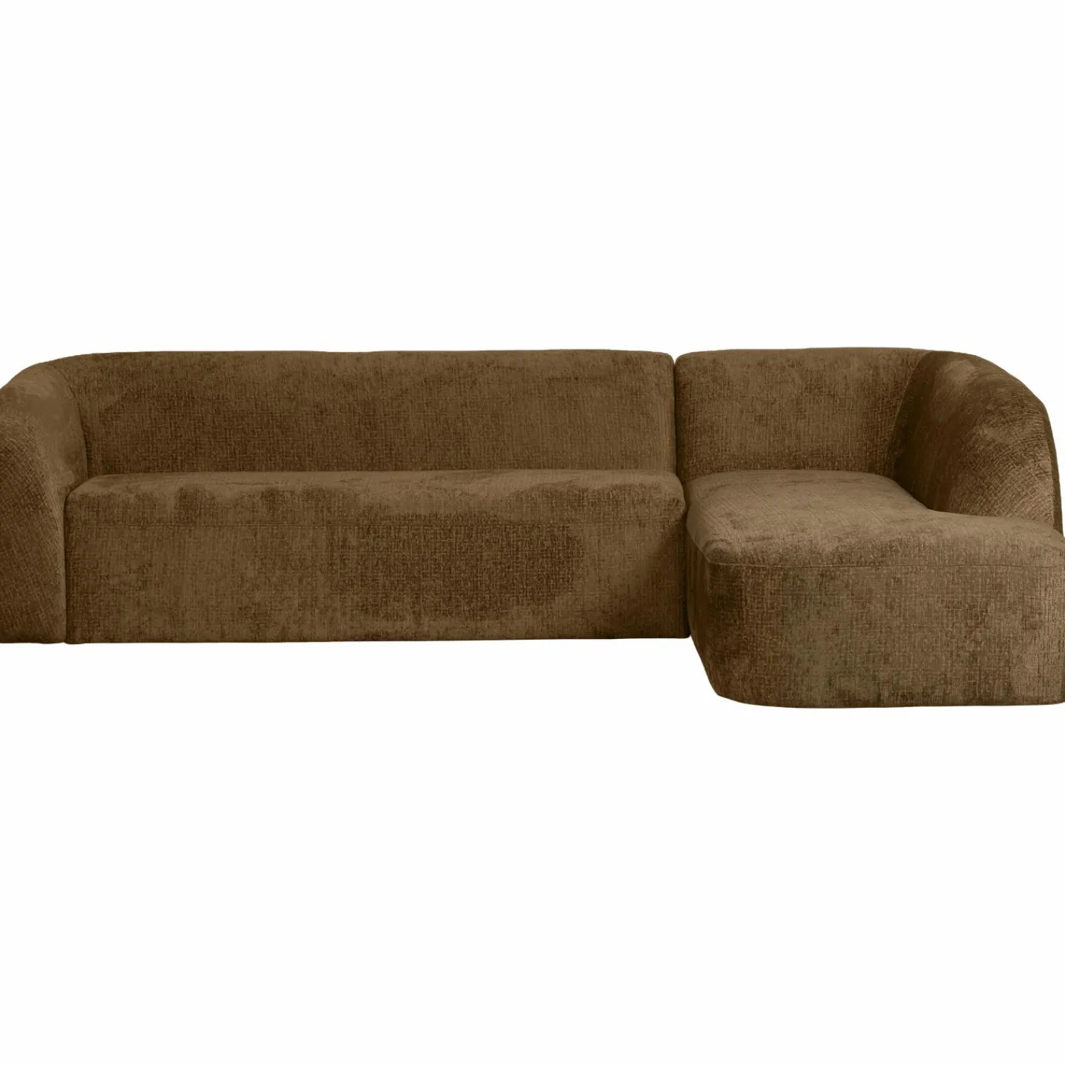 Outlet WOOOD Sloping hoekbank rechts structure velvet Brass
