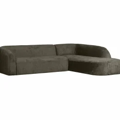 Discount WOOOD Sloping hoekbank rechts structure velvet Frost