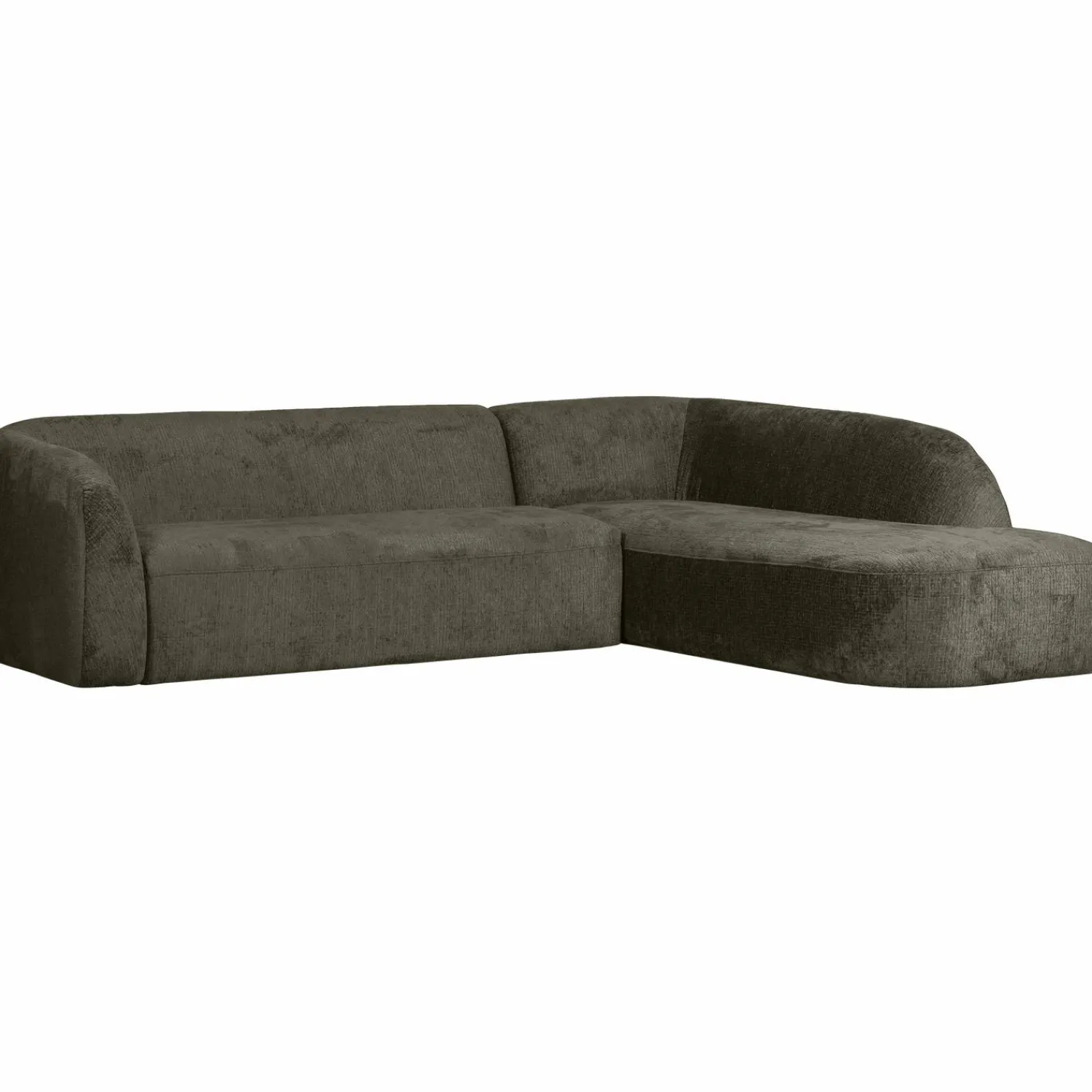 Discount WOOOD Sloping hoekbank rechts structure velvet Frost