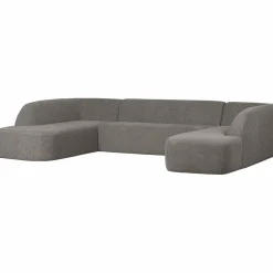 Clearance WOOOD Sloping U-vorm bank Grijs melange