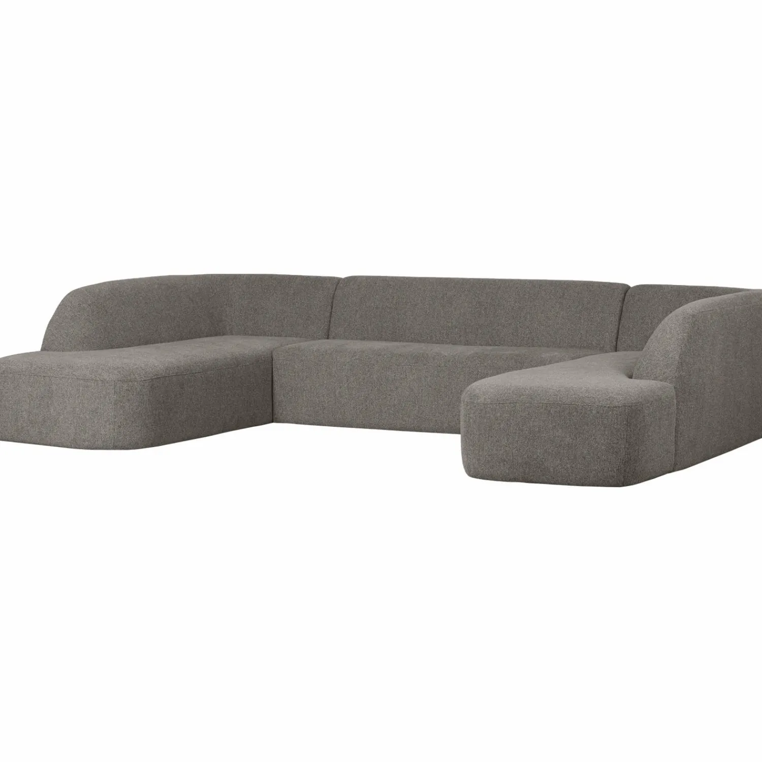 Clearance WOOOD Sloping U-vorm bank Grijs melange