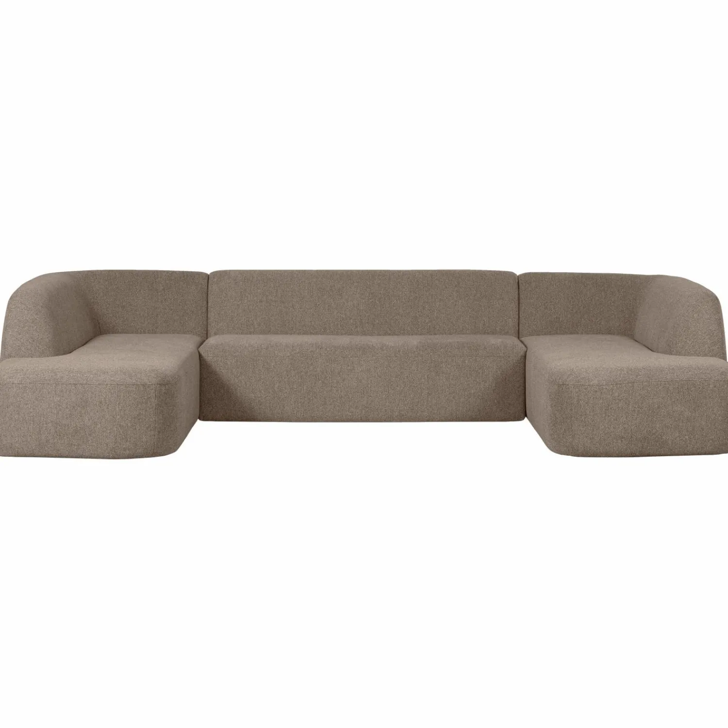 Clearance WOOOD Sloping U-vorm bank Lichtbruin melange