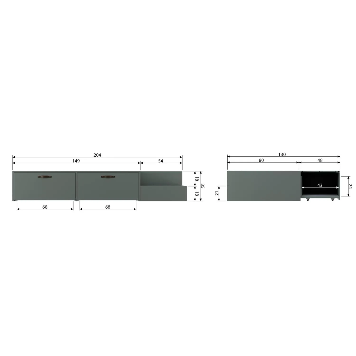Sale WOOOD Stage bed + lades grenen soap 80x200 cm excl. lattenbodem