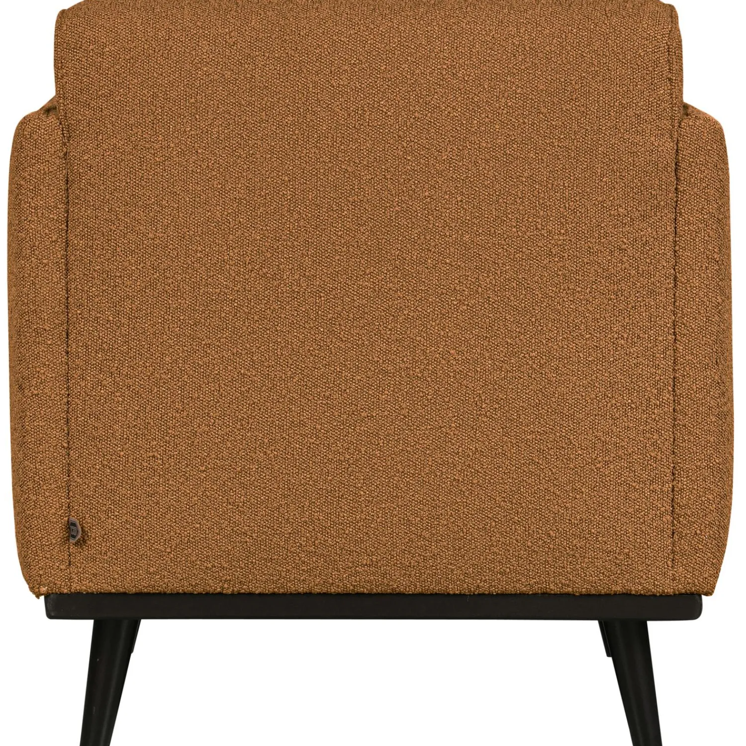 Best WOOOD Statement fauteuil met arm bouclé boter Botergeel