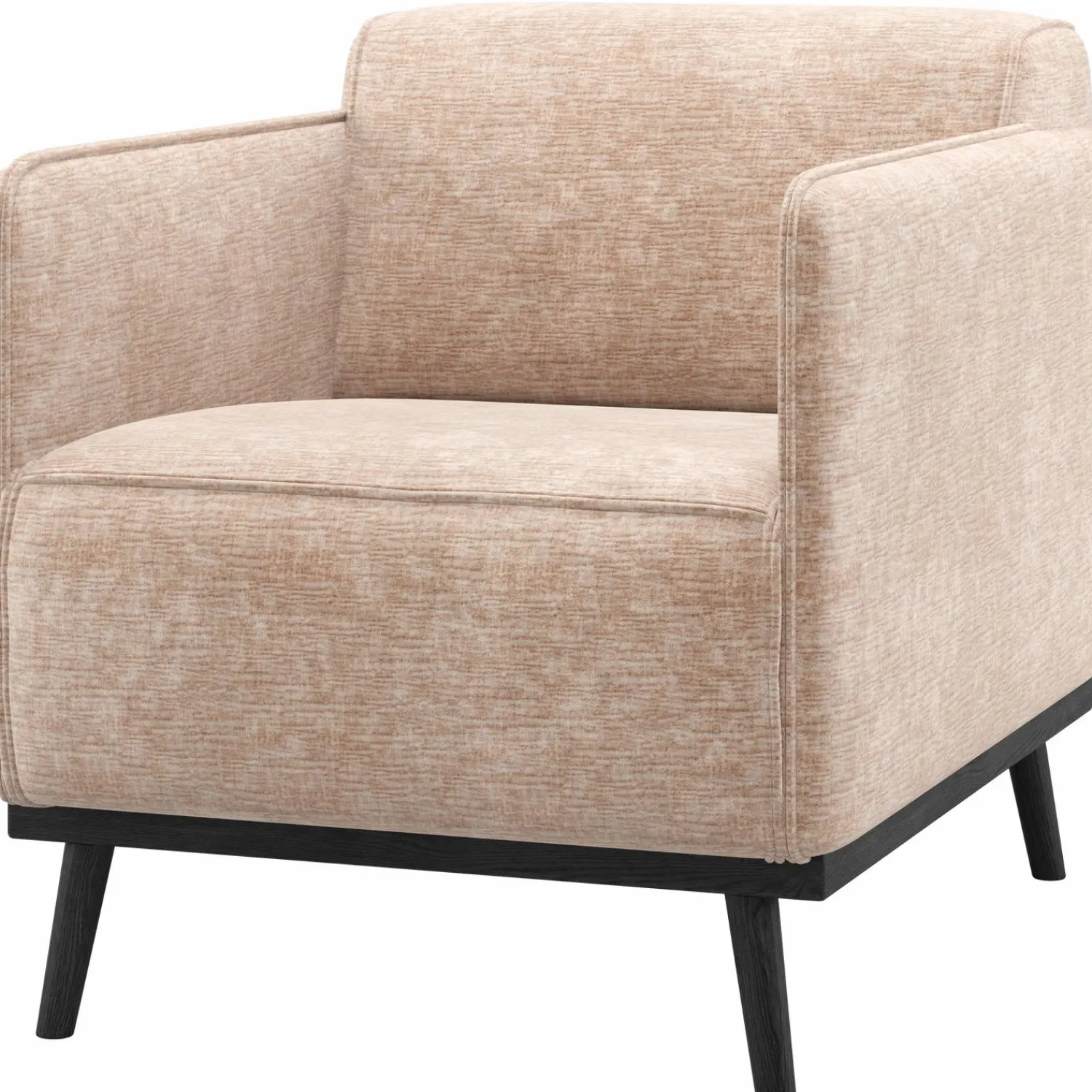 New WOOOD Statement fauteuil met arm chenille velvet Naturel