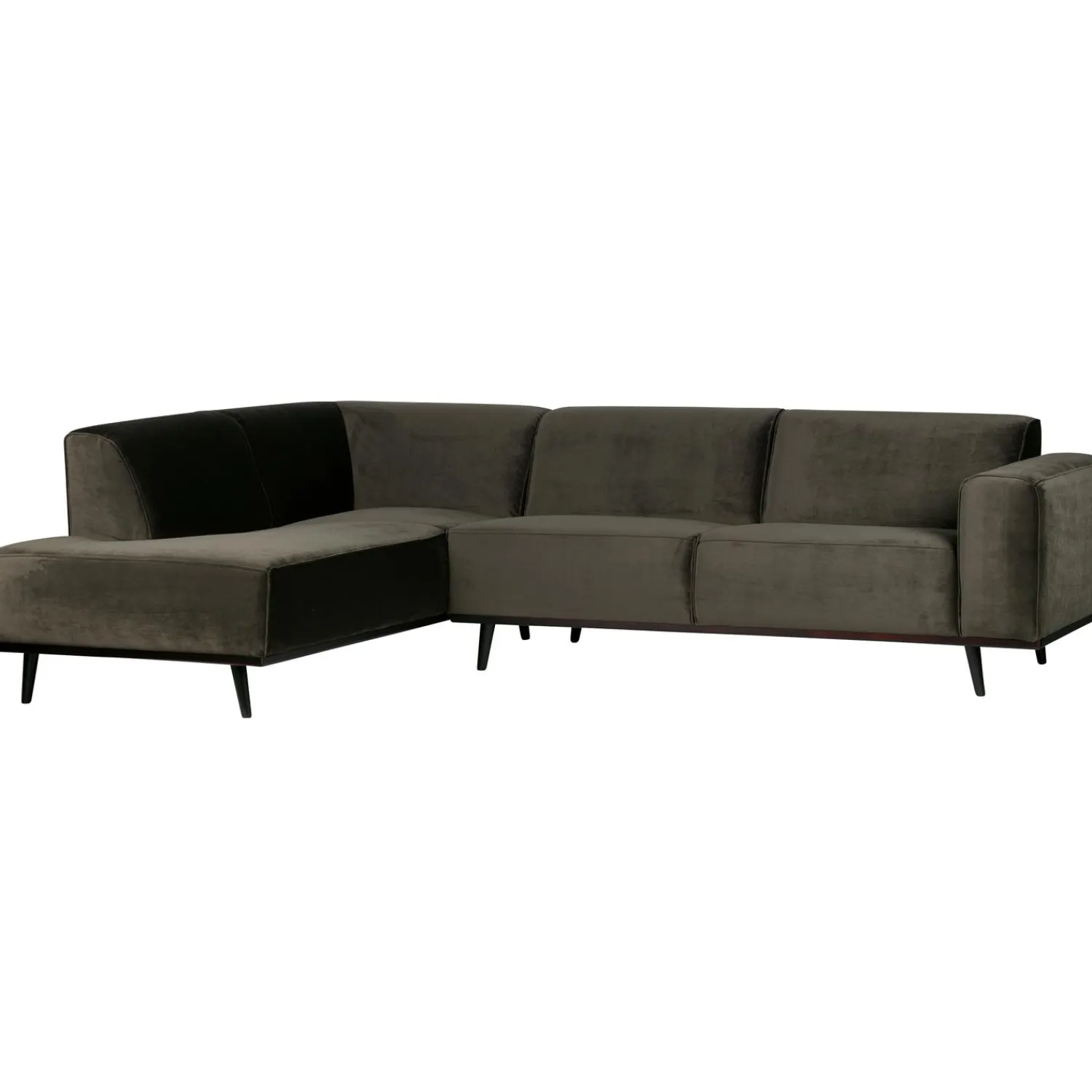 Outlet WOOOD Statement hoekbank links velvet Warm groen