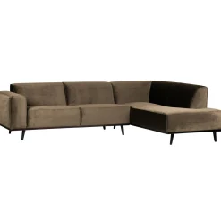 WOOOD Statement hoekbank rechts velvet Taupe