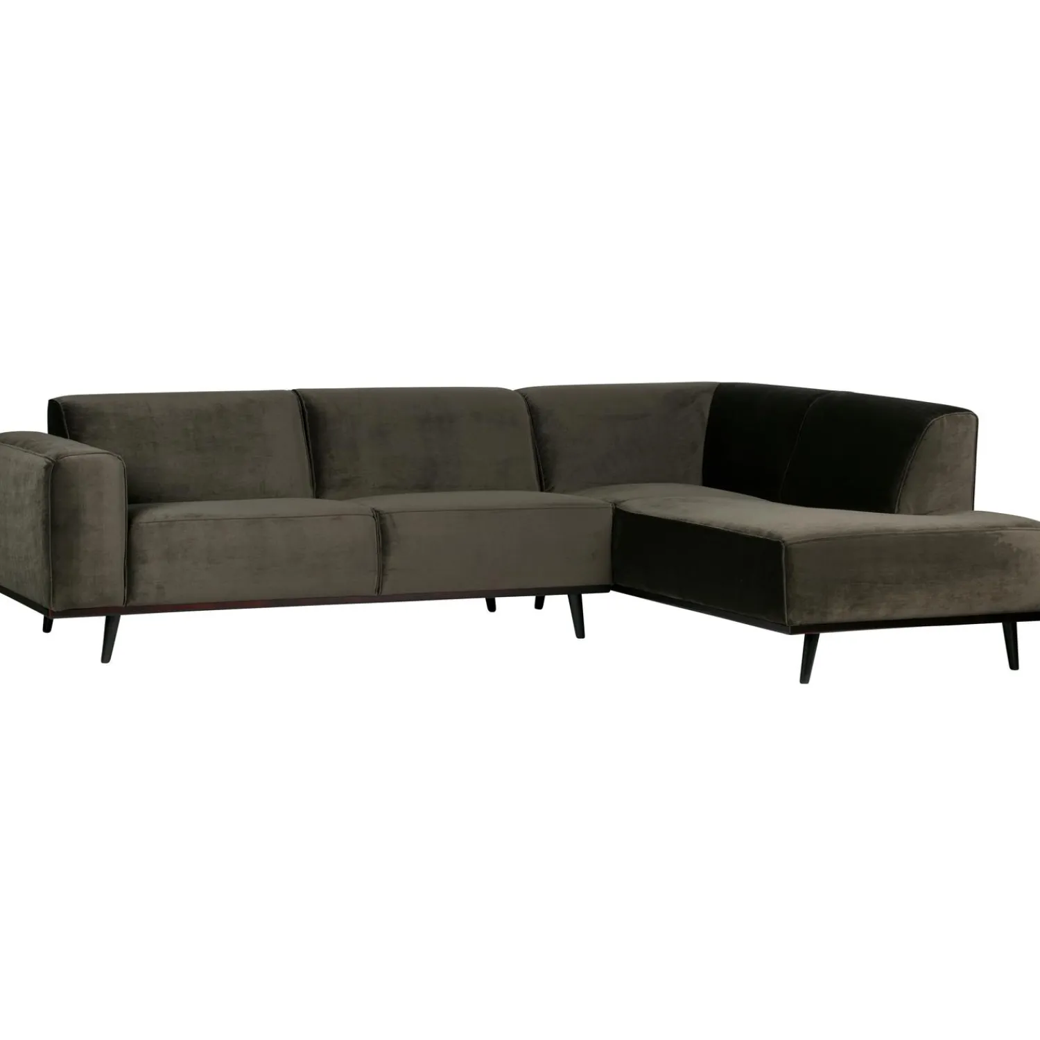 WOOOD Statement hoekbank rechts velvet Warm groen