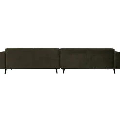 Best WOOOD Statement XL 4-zits bank 372 cm velvet Warm groen