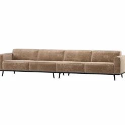 Clearance WOOOD Statement XL 4-zits bank 372 cm chenille velvet Taupe