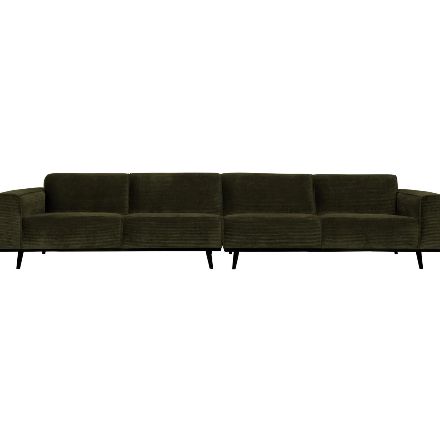 New WOOOD Statement XL 4-zits bank 372 cm ribstof Warm groen