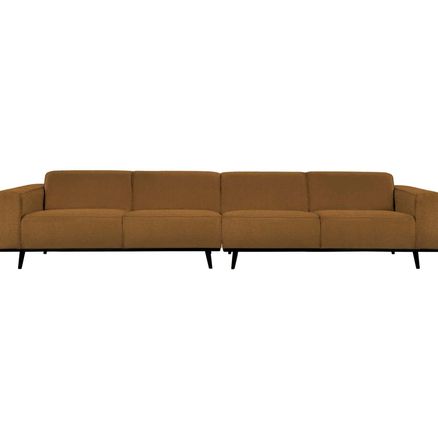 Best WOOOD Statement XL 4-zits bank 372 cm bouclé boter Botergeel