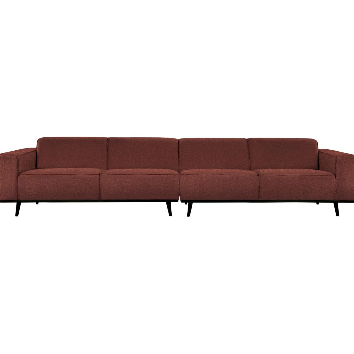 WOOOD Statement XL 4-zits bank 372 cm bouclé kastanje Kastanjebruin
