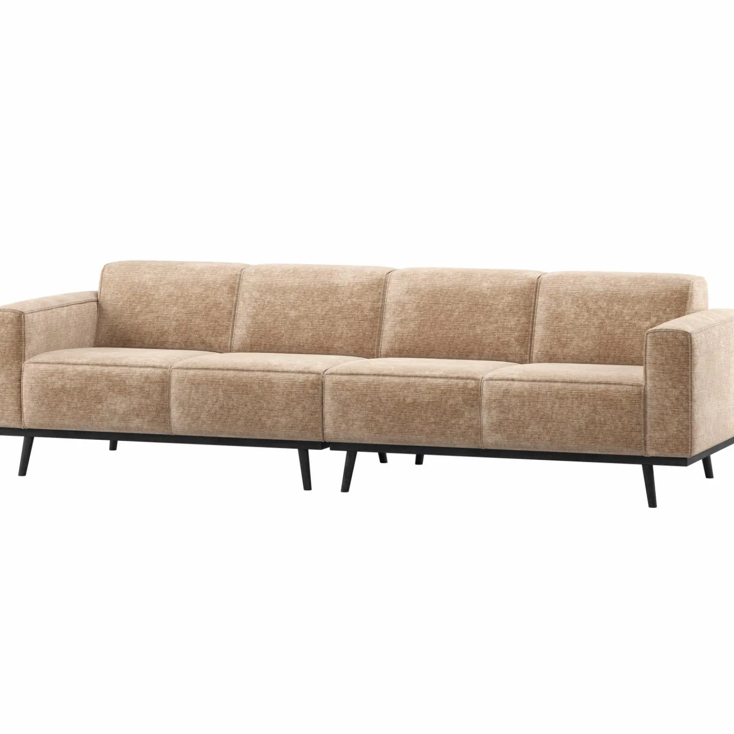Outlet WOOOD Statement 4-zits bank 280 cm chenille velvet perzik roze Perzikroze