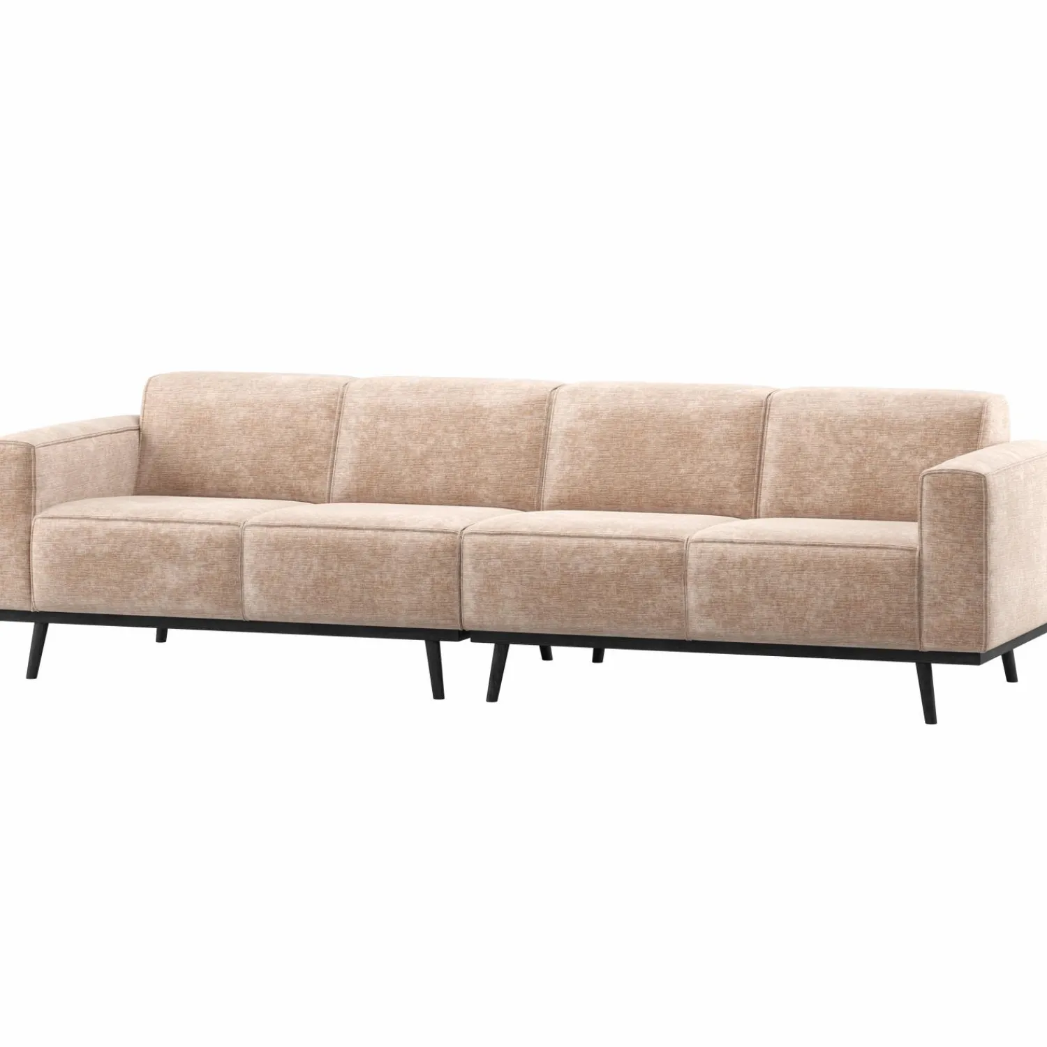 Hot WOOOD Statement 4-zits bank 280 cm chenille velvet Naturel