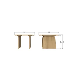 New WOOOD Tablo salontafel 60 cm eiken Cashmere brown