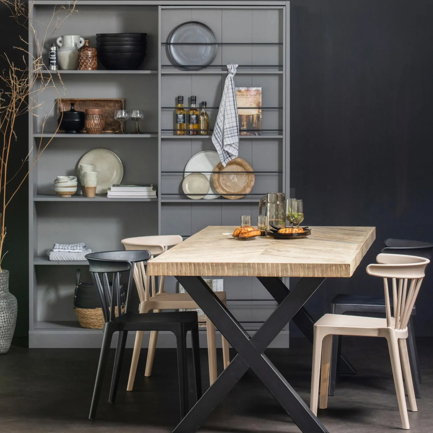 Outlet WOOOD Tablo tafelblad mango visgraat 200x90 cm
