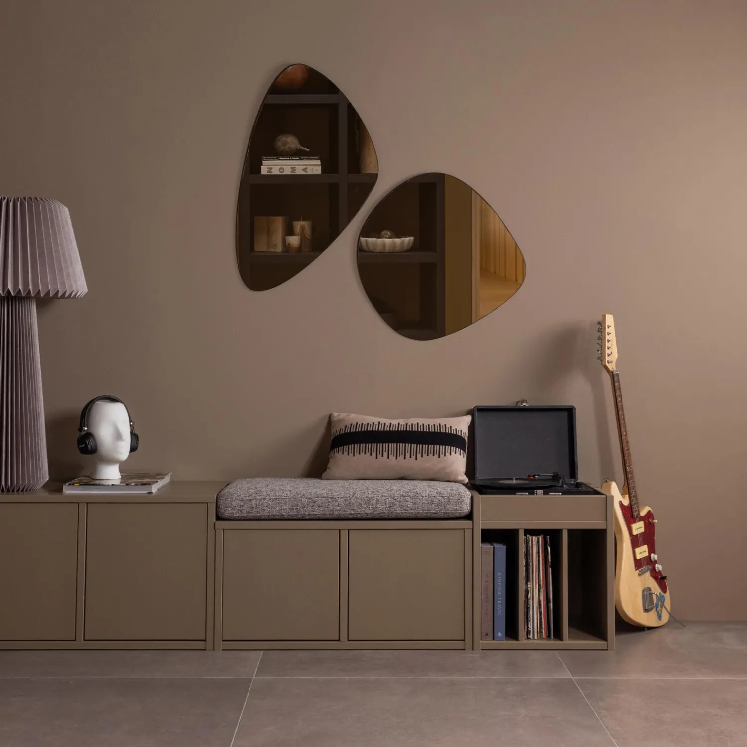 Outlet WOOOD Turner tv meubel grenen mud