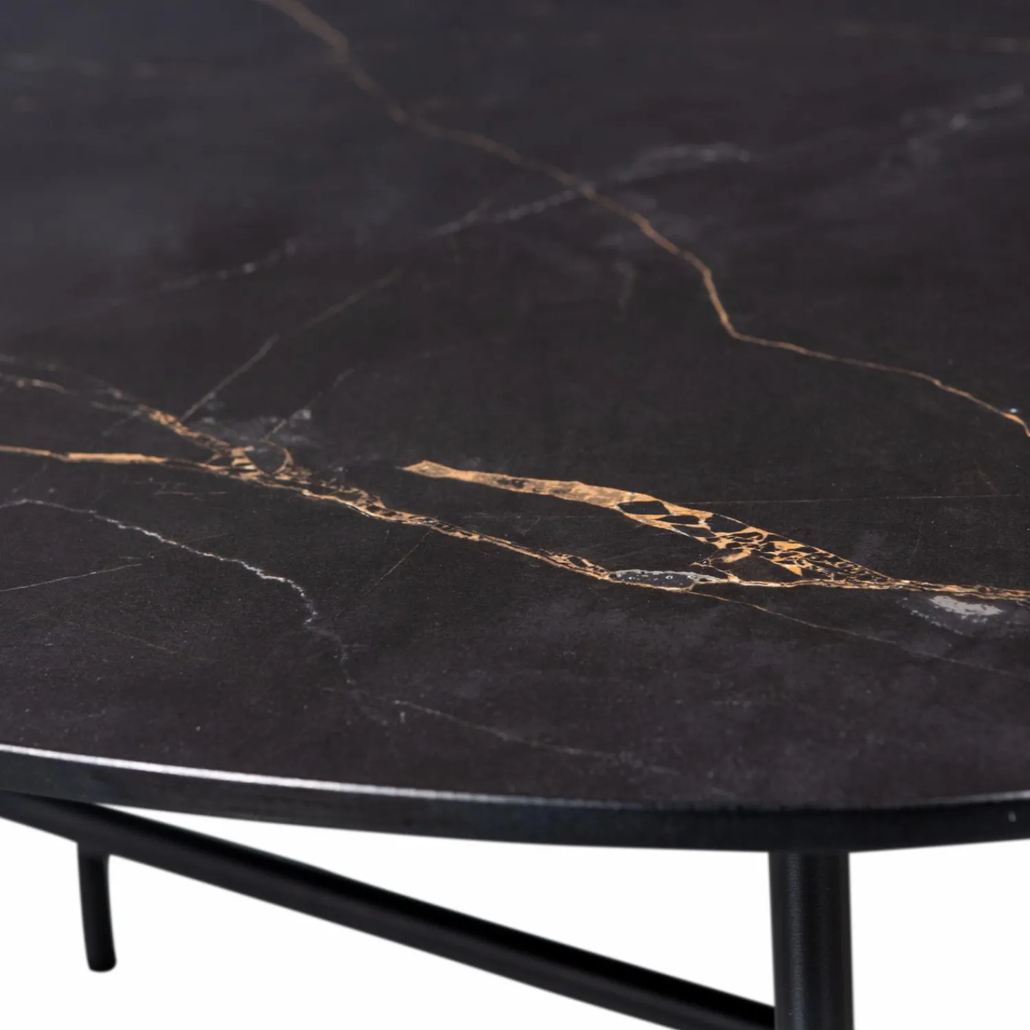 Outlet WOOOD Vajen salontafel met zwart marmeren look blad 80x60 cm