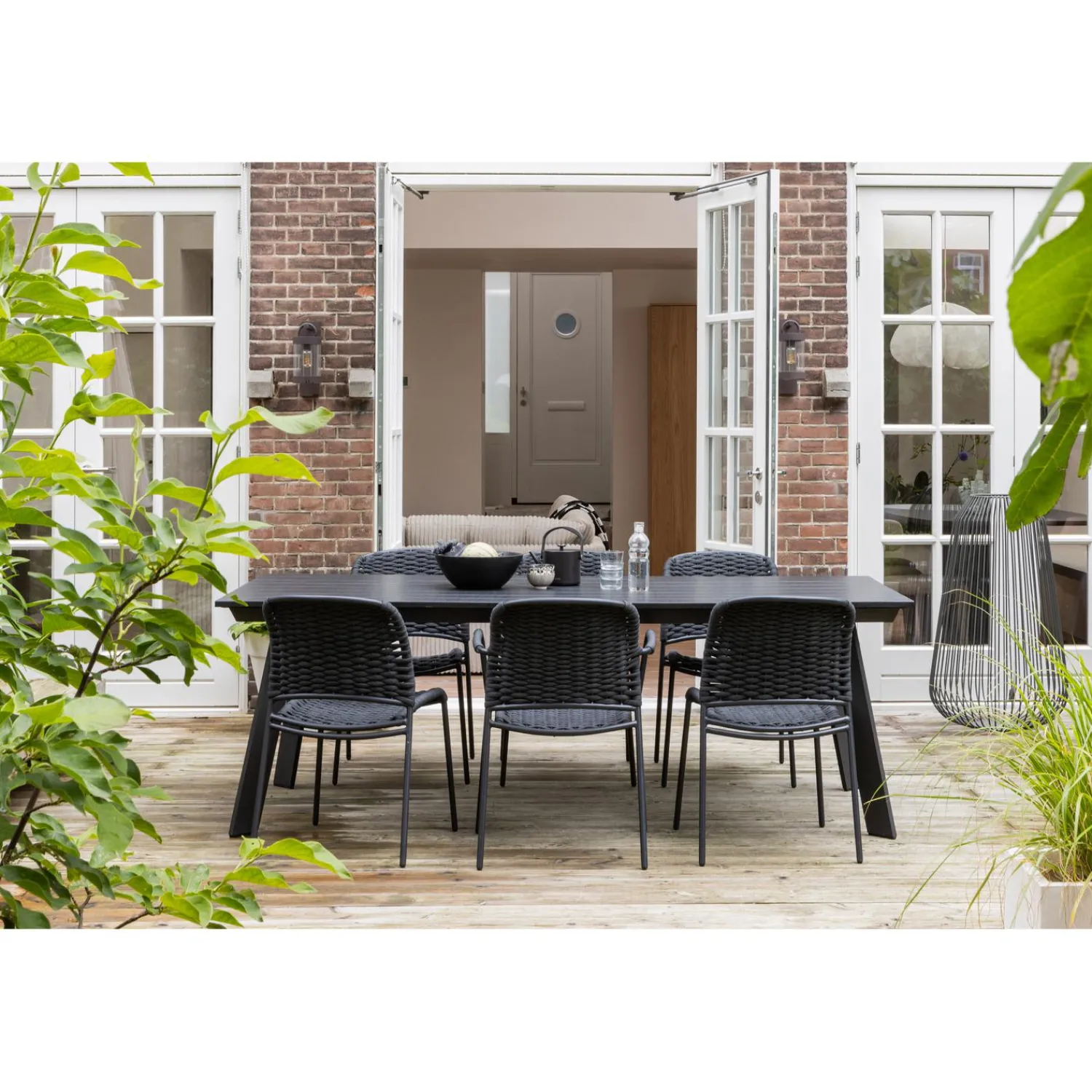 Discount WOOOD Veerle tuintafel aluminium/polywood antraciet 220x100 cm