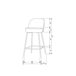 Best WOOOD Vogue barstoel 65 cm leer Cognac