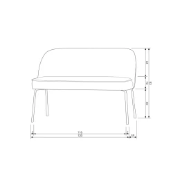 Clearance WOOOD Vogue eetbank velvet Honinggeel