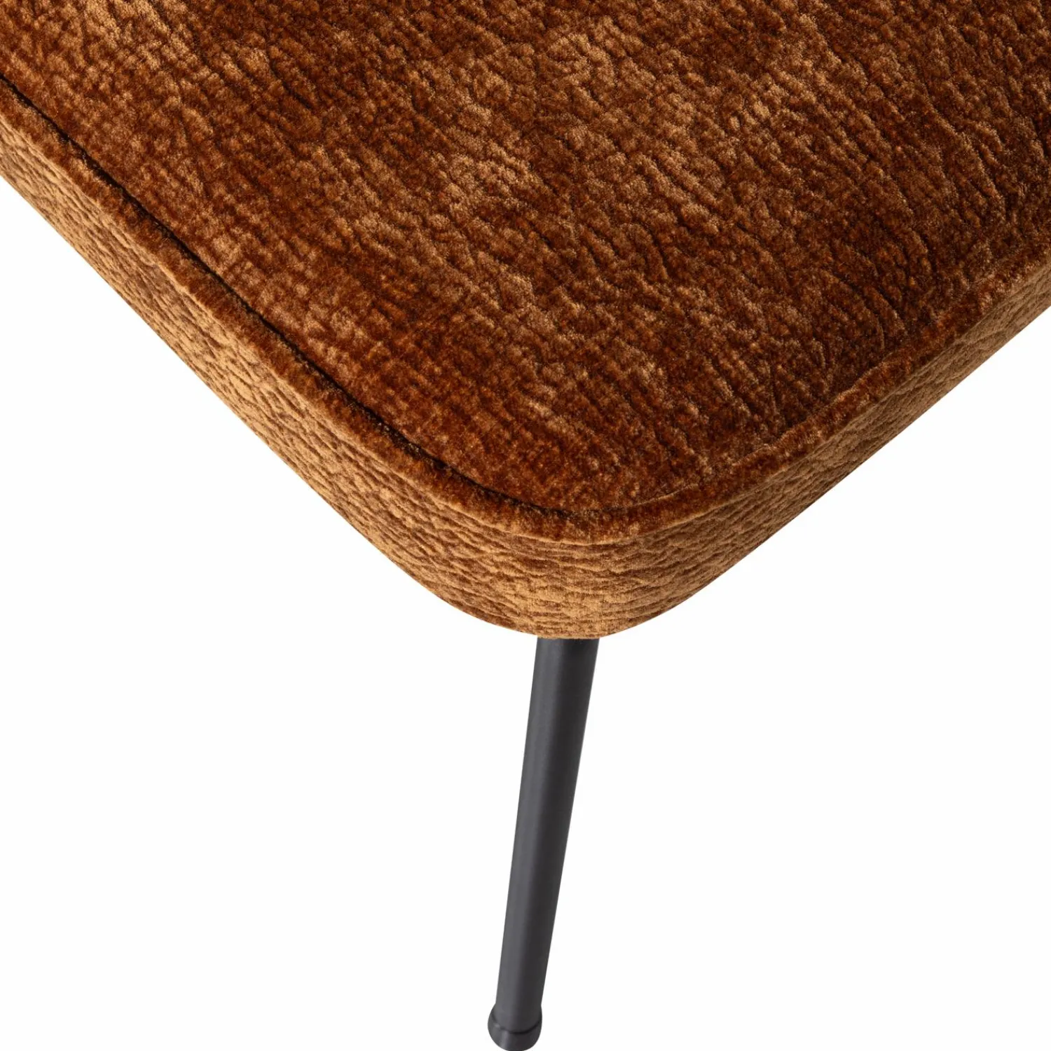 Best WOOOD Vogue eetkamerstoel 3D chenille Middenbruin