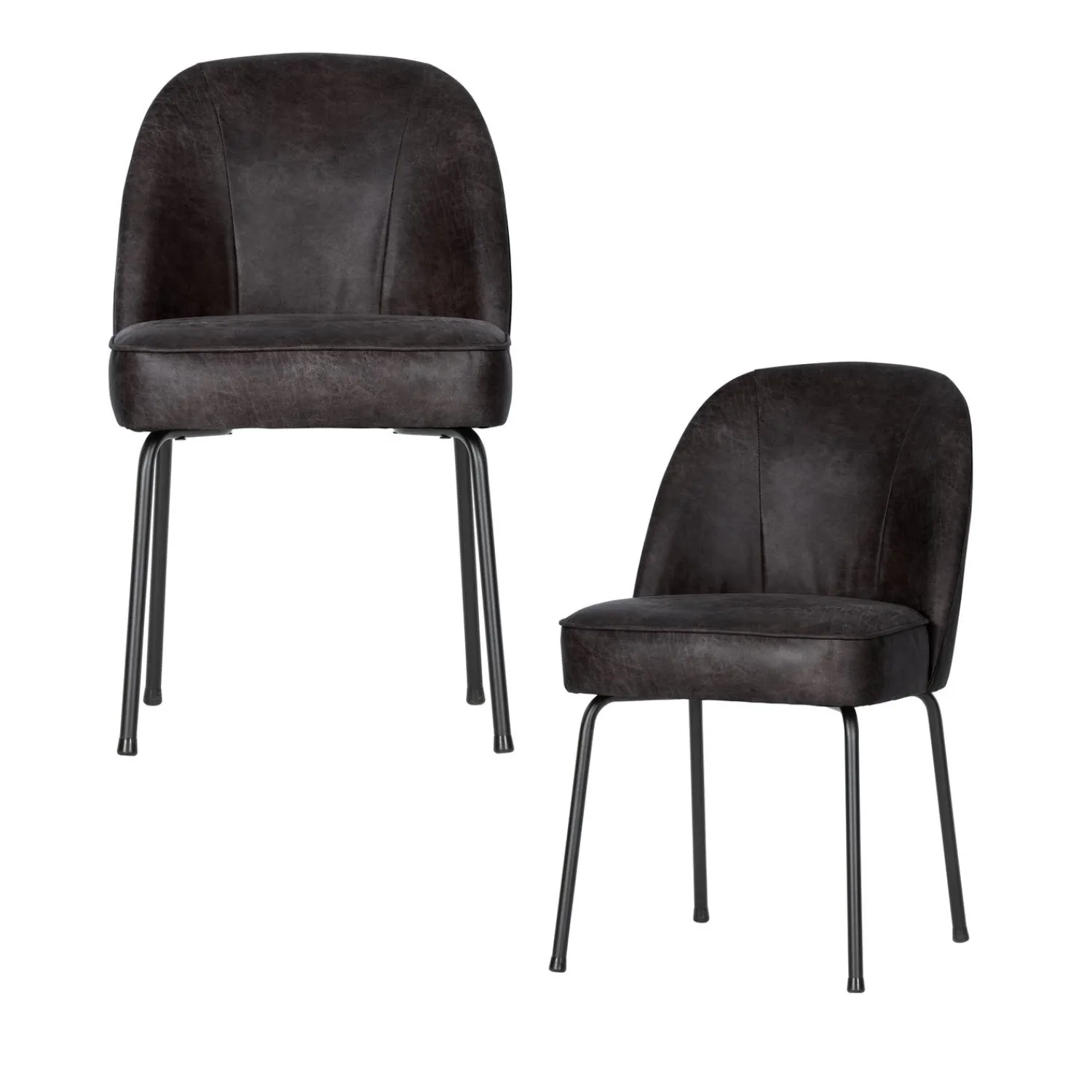 WOOOD Vogue eetkamerstoel leer Zwart