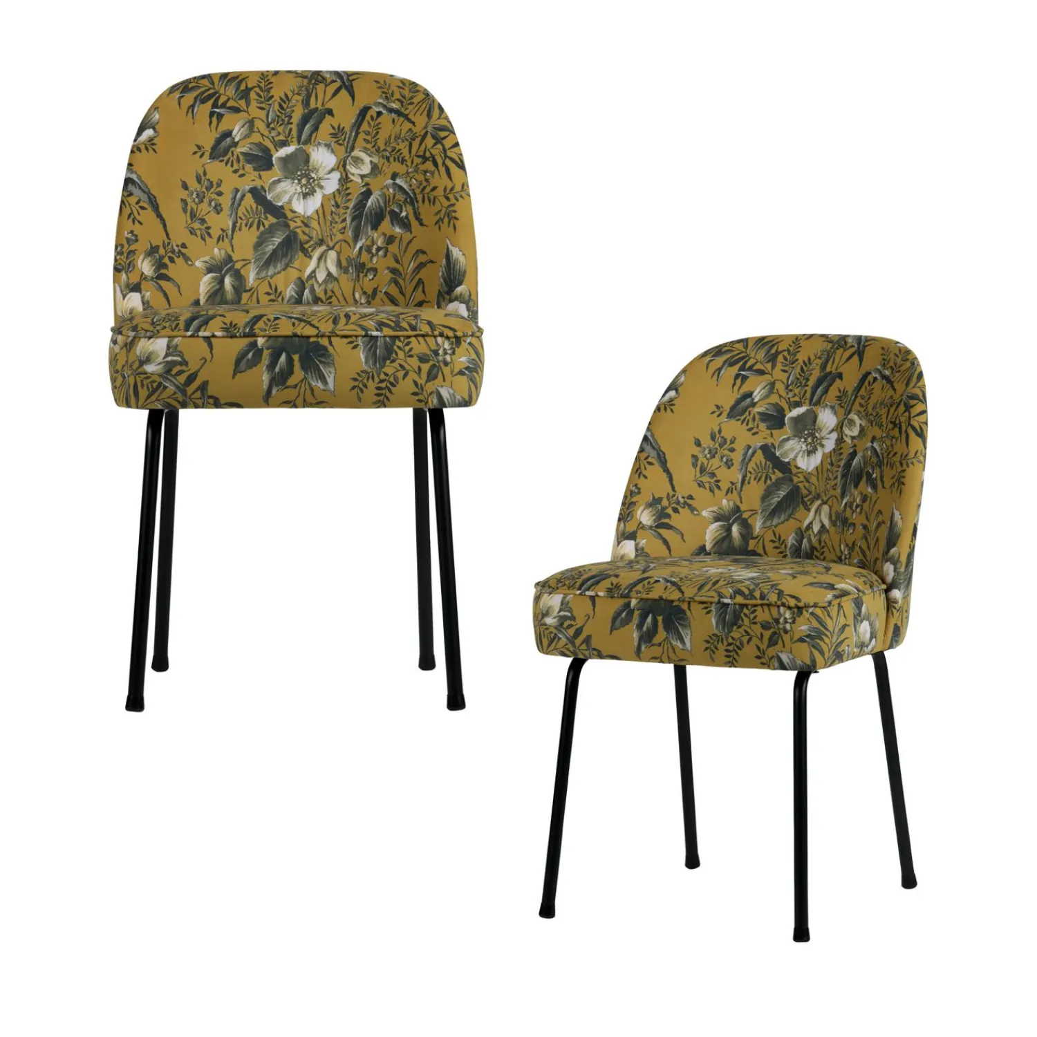 Outlet WOOOD Vogue eetkamerstoel velvet Poppy mosterd