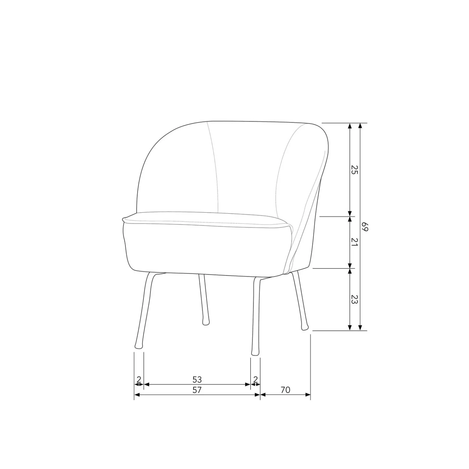 Outlet WOOOD Vogue fauteuil geweven stof Zand