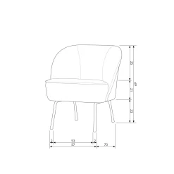 Discount WOOOD Vogue fauteuil velvet Poppy grijs