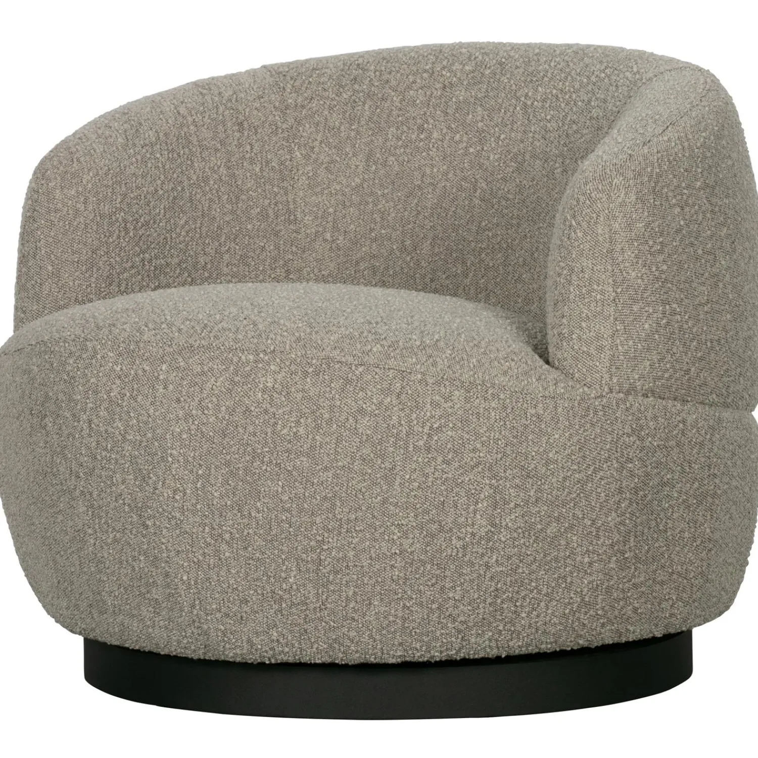 Best WOOOD Woolly draaifauteuil bouclé gemeleerd Naturel